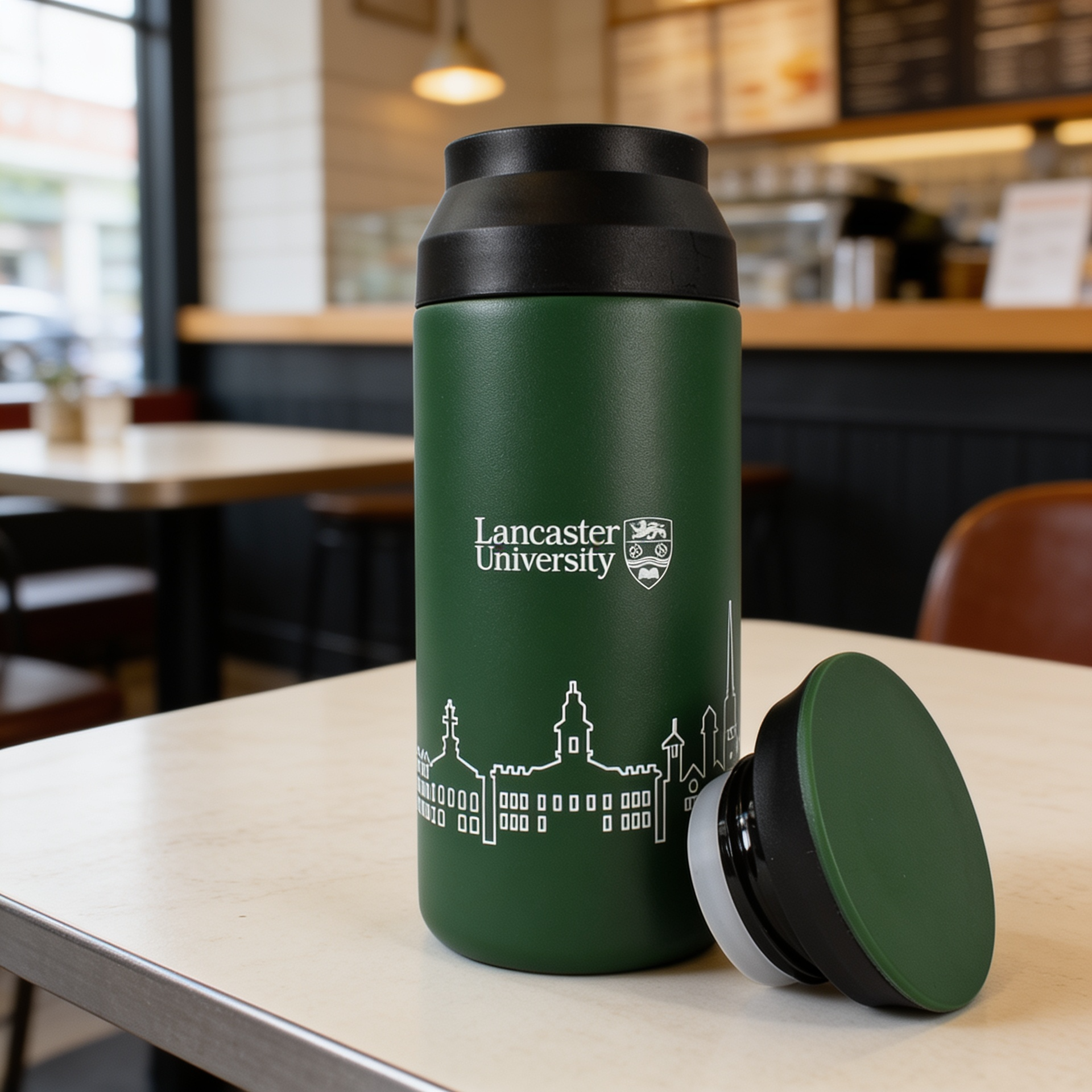 Tumbler in cafe
