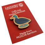Lancaster University Bamboo Duck Pin Badge