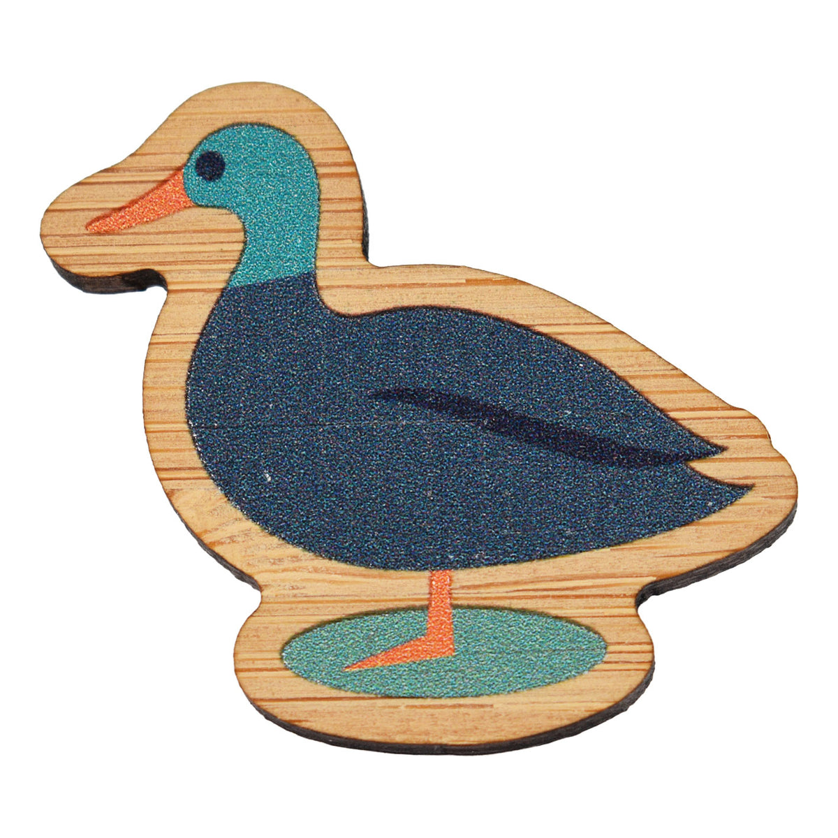 Lancaster University Bamboo Duck Pin Badge